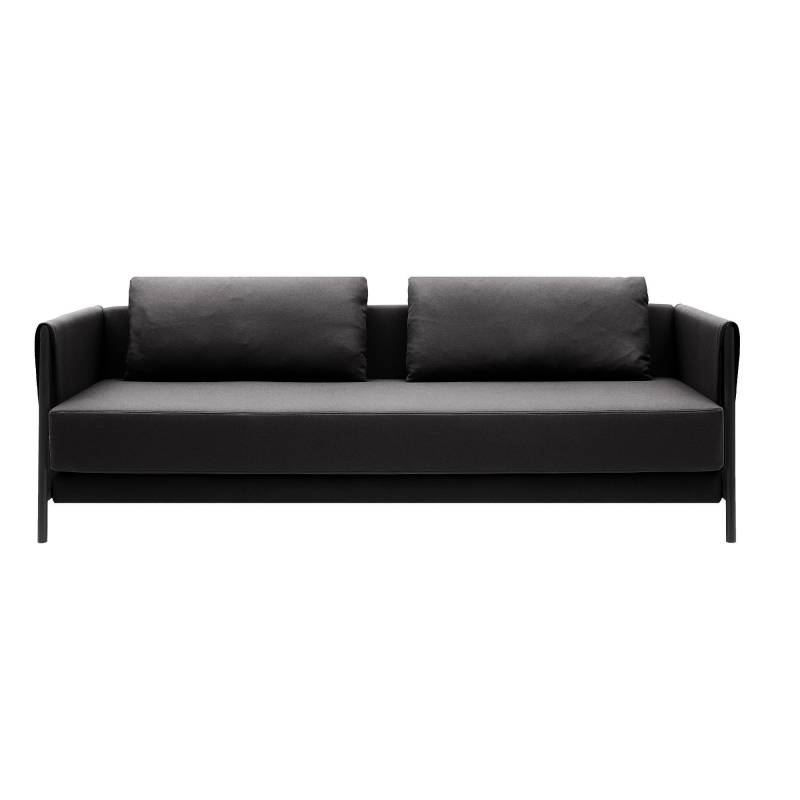 Softline - Madison Schlafsofa - schwarz/khaki/Stoff Vision 443/BxHxT 209x75x95cm/Gestell schwarz von Softline