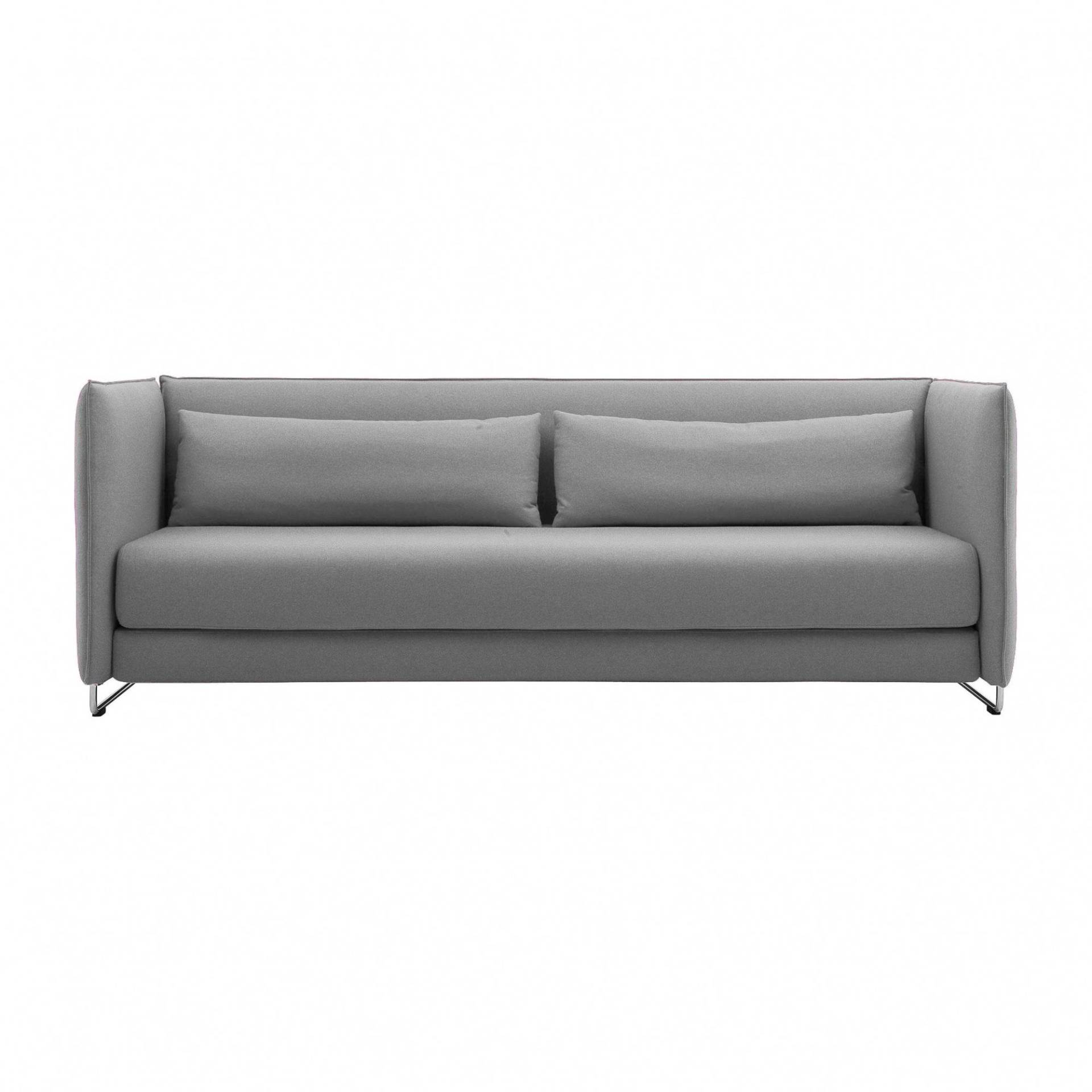 Softline - Metro Schlafsofa - grau/Stoff Filz 620/BxHxT 219x78x92cm/Füße Chrom von Softline