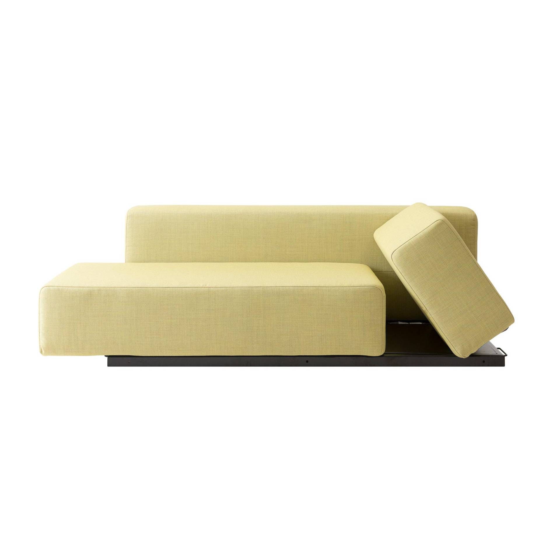 Softline - Nevada 2 Sitzer Sofa/Schlafsofa - gelb/Stoff Canvas 2 col. 446/BxHxT 172x75x107cm/inkl. 2 Kissen Kvadrat Canvas von Softline