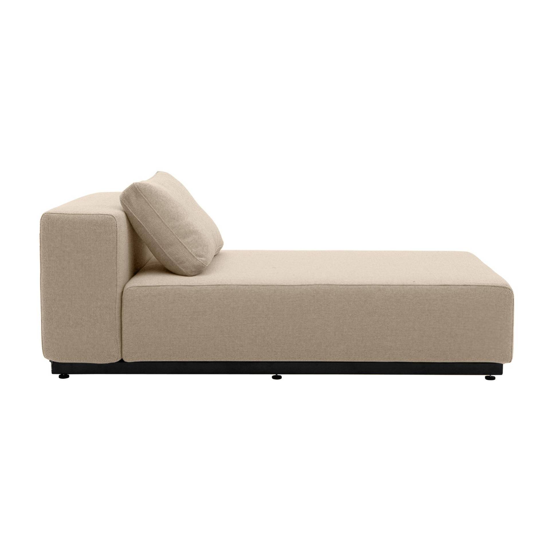 Softline - Nevada Chaiselongue - beige/Stoff Filz 619/BxHxT 172x75x90cm/Gestell schwarz von Softline