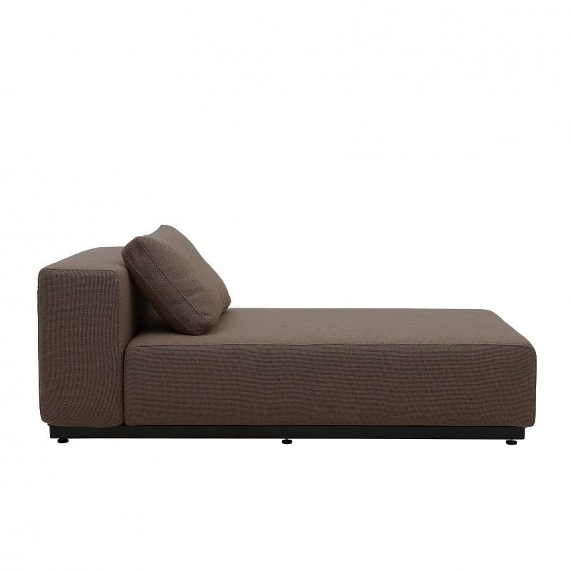 Softline - Nevada Chaiselongue - dunkelbraun/Stoff Filz 635/BxHxT 172x75x90cm/Gestell schwarz von Softline