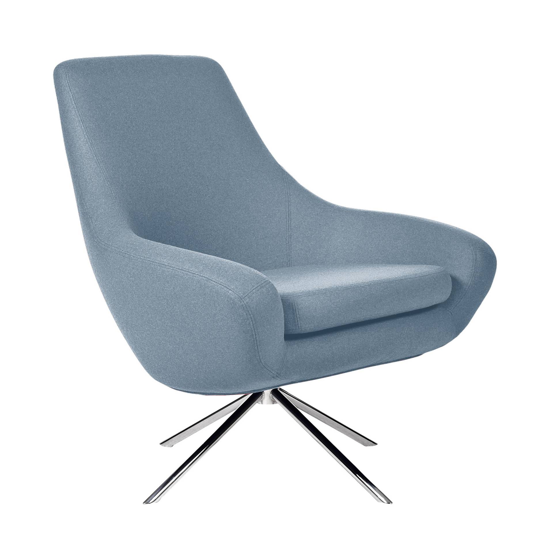 Softline - Noomi Lounge Sessel - hellblau/Stoff Vision 442/BxHxT 84x90x71cm/Gestell Chrom von Softline