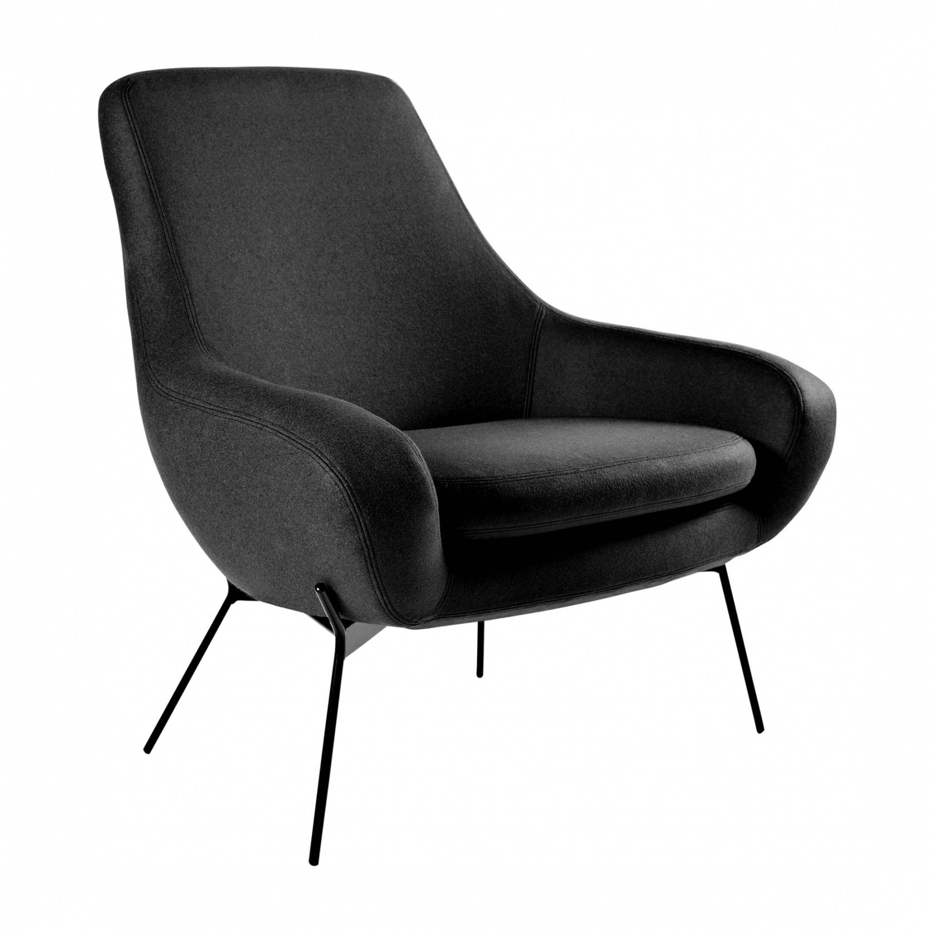 Softline - Noomi String Sessel - schwarz/Stoff Vision 443/BxHxT 84x90x76cm/Füße schwarz von Softline