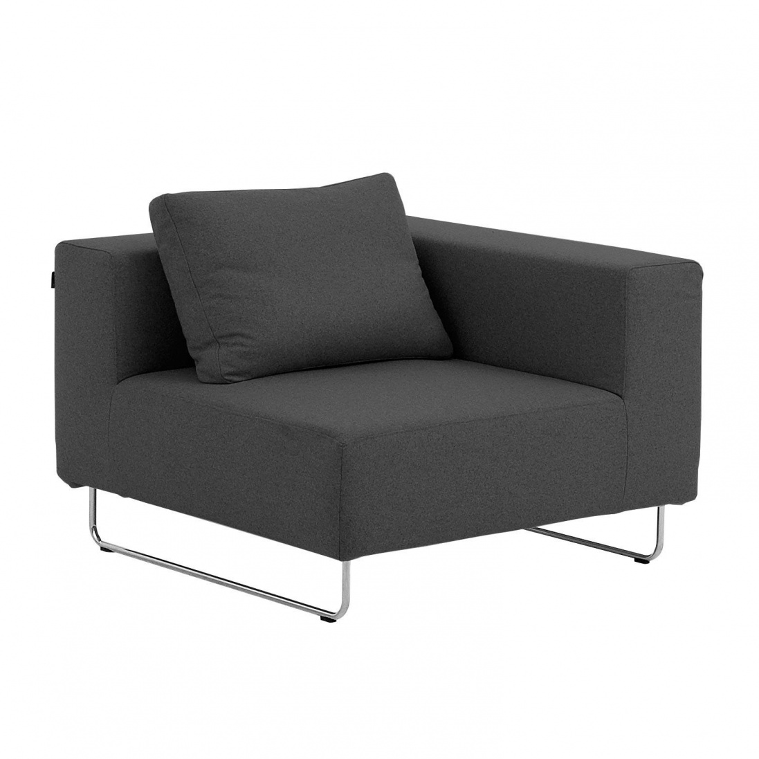 Softline - Ohio Sofa-Eckelemente 98x82x98cm - anthrazit/Filz 623/BxHxT 98x82x98cm/Gestell chrom von Softline