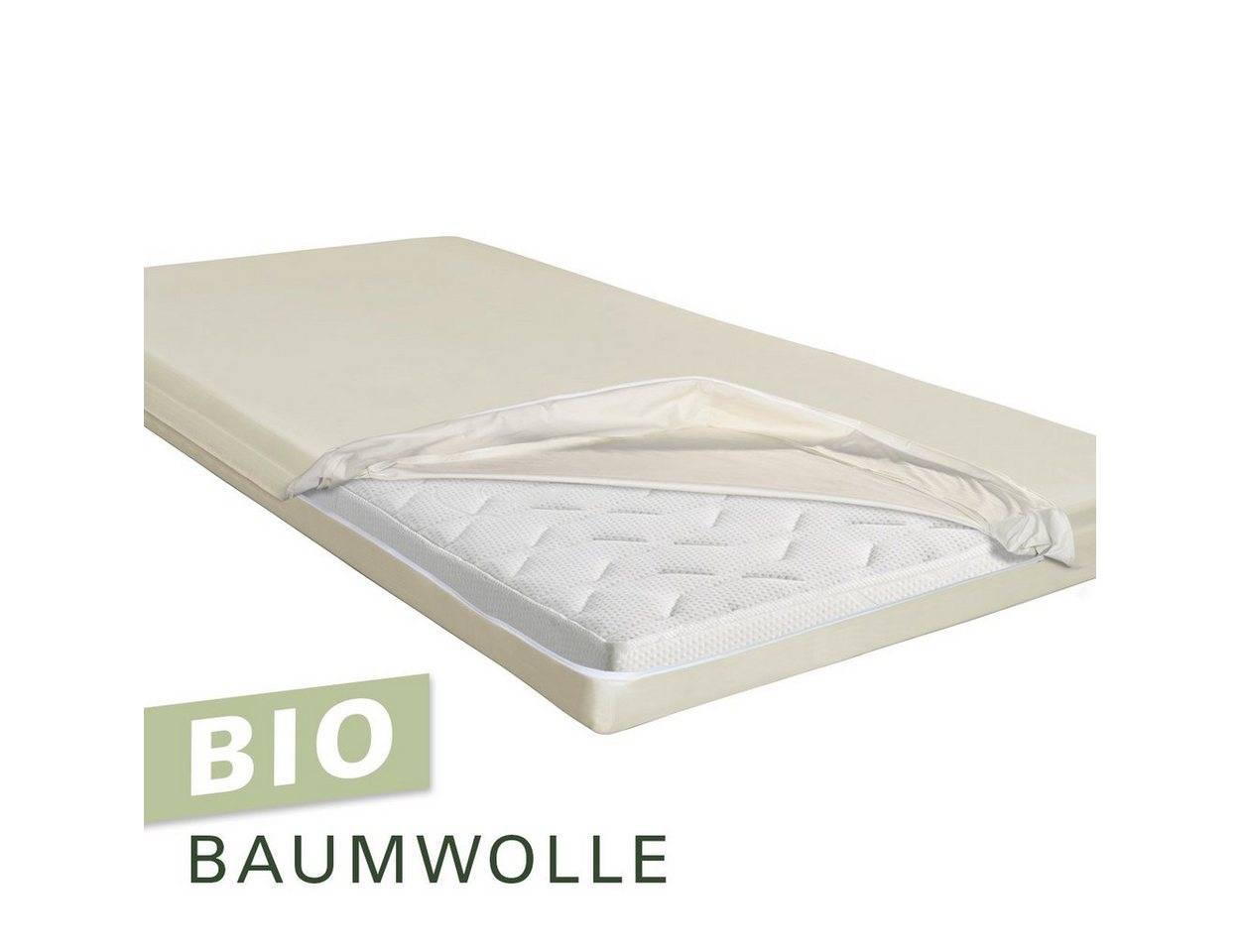 Encasing Bio Cotton Softsan, Milbenschutzbezug für Boxspring Topper von Softsan