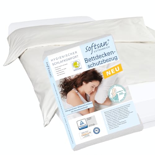 Softsan Extraweich Allergiker Deckenbezug 155x220 cm, Anti Milben Encasing zum Milbenschutz für Hausstauballergiker von Softsan