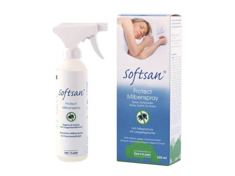 Softsan Insektenspray Protect Plus Milbenspray für Hausstauballergiker, 0.25 l, zur Anwendung auf Textilien von Softsan