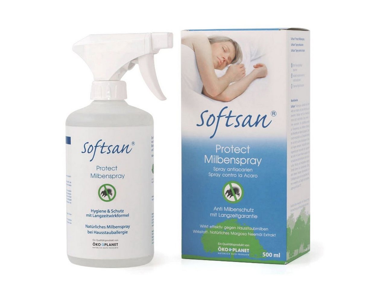Softsan Insektenspray Protect Plus Milbenspray für Hausstauballergiker, 0.5 l, zur Anwendung auf Textilien von Softsan