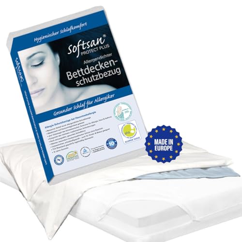 Softsan Protect Plus Bettdeckenbezug milbendicht 140x200 cm, Encasing, Milbenschutz für Hausstauballergiker von Softsan