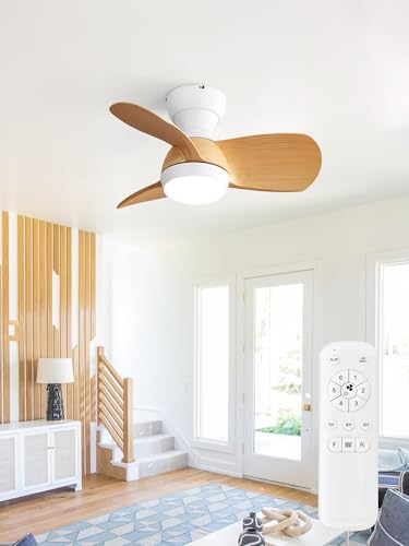 Sofucor Deckenventilator mit Beleuchtung 58cm, Deckenventilator mit Fernbedienung, 3 Farbtemperatur, 6 Geschwindigkeiten, Timer Sommer-Winterbetrieb Deckenleuchte mit Ventilator für Schlafzimmer von Sofucor