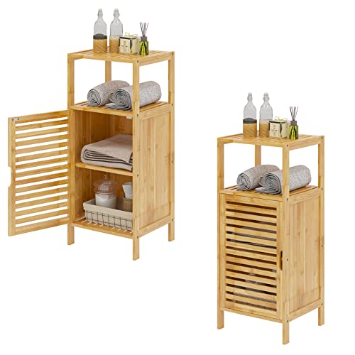 SogesHome Buffets Bambus Beistellschrank Konsole Badezimmerschrank Aufbewahrungsschrank Schrank für Küche Wohnzimmer Badezimmer Hoch- & Midischränke Unterschränke fürs Bad von SogesHome