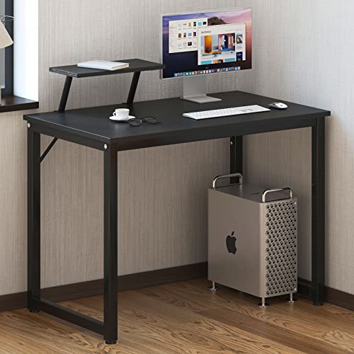 SogesHome Computertisch 100 cm Schreibtisch Arbeitstisch mit Speicherplatine Bürotisch für PC und Laptop aus Holz und Metall von SogesHome