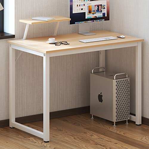 SogesHome Computertisch 100 cm Schreibtisch Arbeitstisch mit Speicherplatine Bürotisch für PC und Laptop aus Holz und Metall von SogesHome