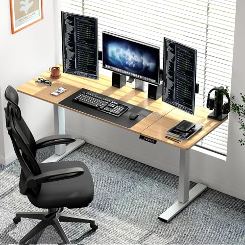 SogesHome Elektrisch höhenverstellbarer Schreibtisch 140 cm x 60 cm Steh-Sitz Tisch Verstellbarer Schreibtisch Computertisch mit Memory-Steuerung intelligenter Schreibtisch von SogesHome