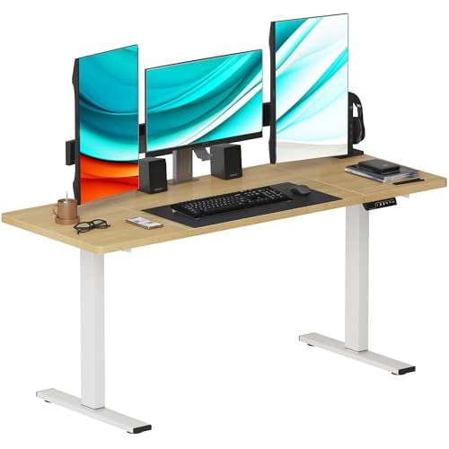 SogesHome Elektrisch höhenverstellbarer Schreibtisch 160 cm x 60 cm Steh-Sitz Tisch Verstellbarer Schreibtisch Computertisch mit Memory-Steuerung intelligenter Schreibtisch von SogesHome