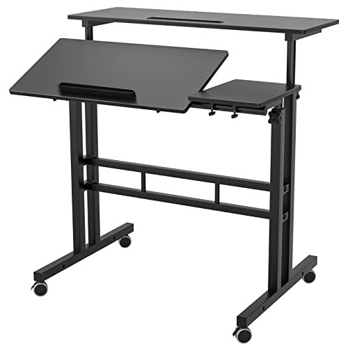 SogesHome Höhenverstellbarer Computertisch Laptop Schreibtisch Workstation Laptop Tisch Zeichentische für Kunst, Design, Zeichnen, Schreiben, Malen, Basteln, Arbeiten und Lernen, SH-ZS-101-2-BK von SogesHome