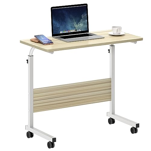 SogesHome Höhenverstellbarer Laptop-Tisch mit Rollen, Mobiler Computertisch/Beistelltisch für Sofa, Bett oder Büro, Kleiner Schreibtisch für Home-Office, Arbeiten im Sitzen & Stehen,80 x 40 x 71 cm von SogesHome