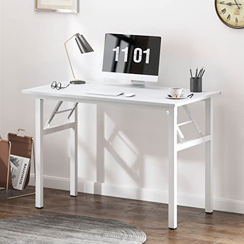 SogesHome Klapptisch Computertisch 100 x 60 x 75 cm PC Schreibtisch Schreibtisch Büroarbeitsplatz für Home Office Verwendung Schreibtisch, Esstisch Konferenztisch, Weiss,AC5DW-100-SH von SogesHome