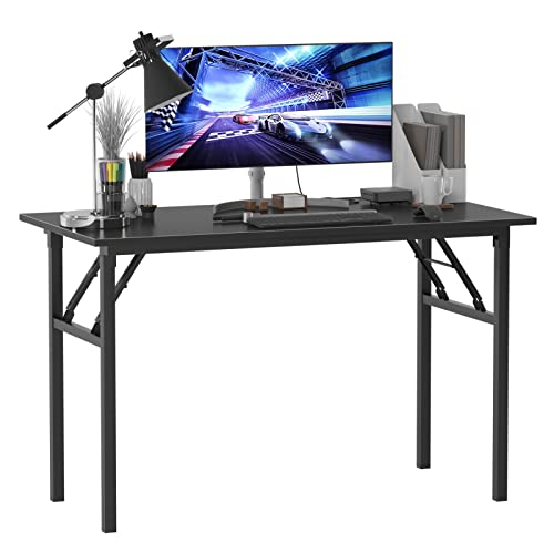 SogesHome Klapptisch Computertisch 120 x 60 x 75 cm PC Schreibtisch Schreibtisch Büroarbeitsplatz für Home Office Verwendung Schreibtisch, Esstisch Konferenztisch,Schwarz,AC5CB-120-SH von SogesHome