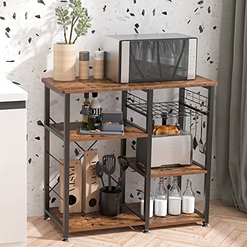 SogesHome Küchenregal Bäcker Regal Standregal 3 Ablage Halter Küchen regallagerung Küchenwagen Servier,Schwarz 90 * 40 * 83 cm,W5S-FG-SH SogesHome Küchenregal Bäcker Regal Standregal 3 Ablage Halter Küchen regallagerung Küchenwagen Servier,Schwarz 90 * 40 * 83 cm,W5S-FG-SH von SogesHome