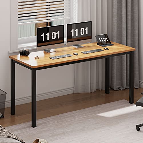 SogesHome Schreibtisch,Computertisch120 x 60 x 75 cm PC Schreibtisch Workstation für Home Office Verwenden Schreibtisch, Esstisch Konferenztisch,Teak & Schwarz,AC3BB-120-SH von SogesHome