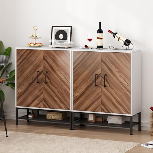 SogesHome Sideboard Buffets Kommode Küchenschrank Küche Sideboard mit 2 Türen Regale für Küche Esszimmer, 73 cm x 32 cm von SogesHome