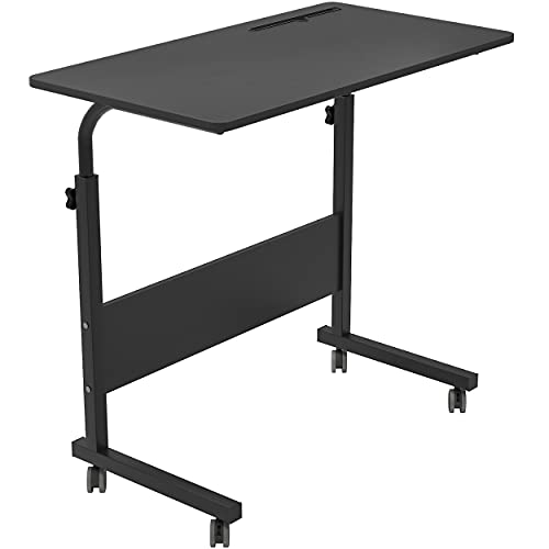 SogesPower Höhenverstellbarer Laptop-Tisch mit Rollen, Beistelltisch für Sofa oder Bett, Mobiler Rolltisch mit integriertem Tablet-/Handyhalter, Vielseitiger Betttisch für Zuhause 80 x 40 cm von SogesPower
