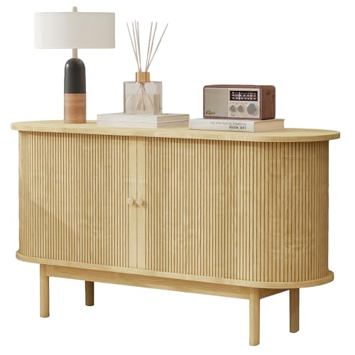 SogesPower Küchenschrank, Rattan kommode Sideboard mit 2 Schiebetüren, Aufbewahrungsschrank, Buffetschrank, Kaffeebar-Schrank für Küche, Esszimmer, Wohnzimmer, 138 cm Helle Eiche SogesPower Küchenschrank, Rattan kommode Sideboard mit 2 Schiebetüren, Aufbewahrungsschrank, Buffetschrank, Kaffeebar-Schrank für Küche, Esszimmer, Wohnzimmer, 138 cm Helle Eiche von SogesPower