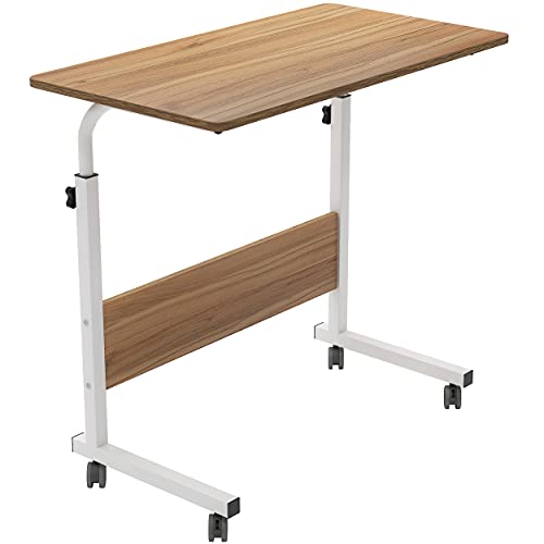 SogesPower Laptop-Tisch Rolltisch Laptopständer Höhenverstellbarer Beistelltisch auf Rollen für Bett und Sofa 80 x 40 cm von SogesPower