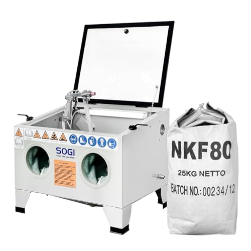 SOGI S-56 Sandstrahlkabine Tischgerät + Strahlmitte (S-56 + Korund GRA-80) von Sogi