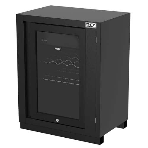 Sogi Werkstattschrank mit Kühl- und Gefrierschrank ARR-M-FRIGO - 680 x 460 x 910 mm - 2 Gitter - Klasse B - Graphitschwarz von Sogi