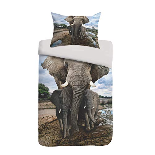 Kayori Sognamo Wendebettwäsche Mumba Elefanten bunt 135x200cm & 80x80cm Baumwolle mit Reißverschluss Bio Fairtrade Kayori Sognamo Wendebettwäsche Mumba Elefanten bunt 135x200cm & 80x80cm Baumwolle mit Reißverschluss Bio Fairtrade von Kayori