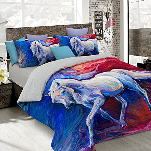 Italian Bed Linen Bettbezug, Doppelte, 100% Baumwolle, Multicolor SD13, DOPPEL von Italian Bed Linen