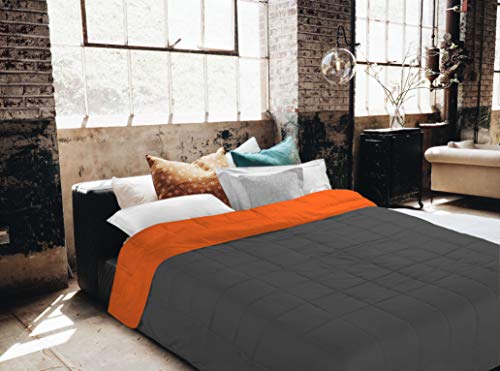 Italian Bed Linen Sogni e capricci Sommerfederbett Orange/Dunkel grau, Mikrofaser, 250x200cm von Italian Bed Linen