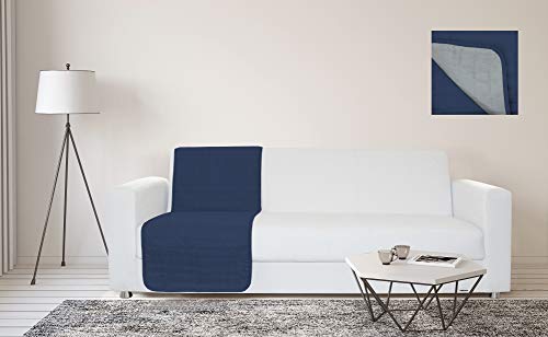 Sogni e capricci ART-WAT-BLU SCU/GRIGIO CHI-60X190 Wasserdichtes Abdeckband für Sofas, 60x190cm, dunkel blau/hell grau, 1 PLACE von Italian Bed Linen