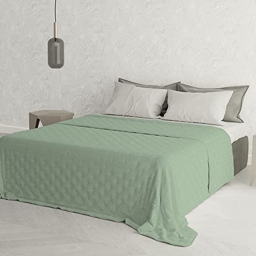 Sogni e Capricci Chic Sommer Steppdecke, Hell Grün, Mikrofaser, 250x250cm von Italian Bed Linen