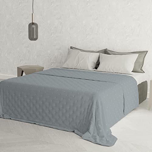 Sogni e Capricci Chic Sommer Steppdecke, Dunkel Grau, Mikrofaser, 250x250cm von Italian Bed Linen