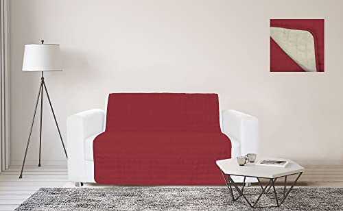 Italian Bed Linen ART-WT-BORDEAUX/PANNA-125X190 Sofabezug wasserdicht, Mikrofaser, Burgund/Creme, 125 x 190 cm von Italian Bed Linen