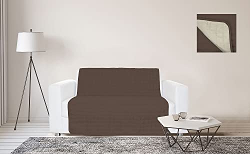 Italian Bed Linen ART-WT-MARRONE/PANNA-125X190 Sofabezug wasserdicht, Mikrofaser, Braun/Creme, 125 x 190 cm von Italian Bed Linen