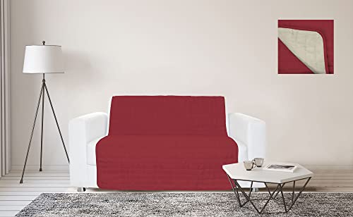 Italian Bed Linen ART-WT-BORDEAUX/PANNA-175X190 Sofabezug wasserdicht, Mikrofaser, Burgund/Creme, 175 x 190 cm von Italian Bed Linen