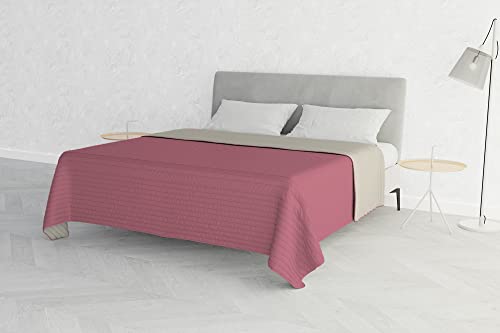 “Summer” Sommersteppdecke, Rosa/Creme, Mikrofaser, 250x250cm von Italian Bed Linen