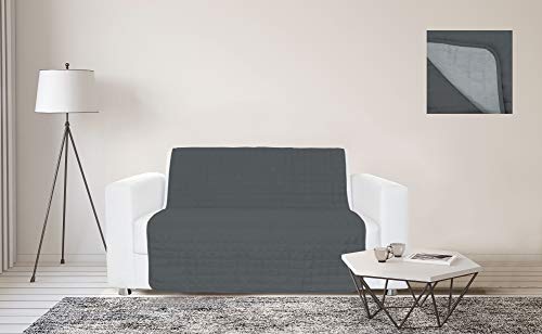 Sogni e capricci ART-WAT CHI/GRIGIO SCU-175X190 Wasserdichtes Abdeckband für Sofas, 175x190cm,Hell Dunkel grau, 3 PLACES von Italian Bed Linen