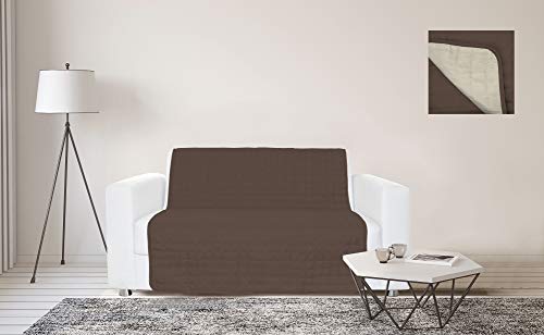 Italian Bed Linen Wasserdichtes Abdeckband für Sofas, 125x190cm, braun/Creme von Italian Bed Linen
