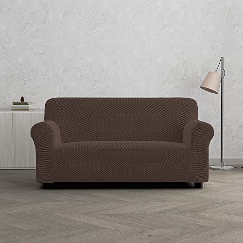 Sogni e capricci CD-FASH-MARRONE-2P “Fashionable” Sofa Abdeckung, Braun, 2 Plätze von Italian Bed Linen