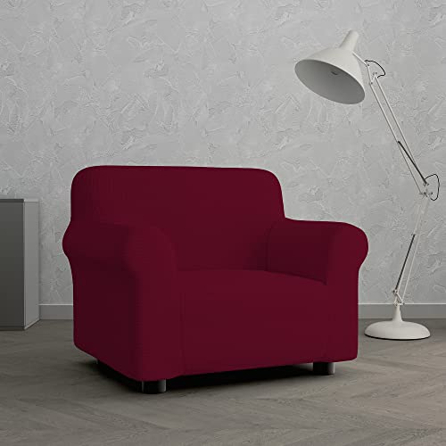 Italian Bed Linen “ Iris” elastische Couchüberzüge, Bordeaux, 1 Platz von Italian Bed Linen