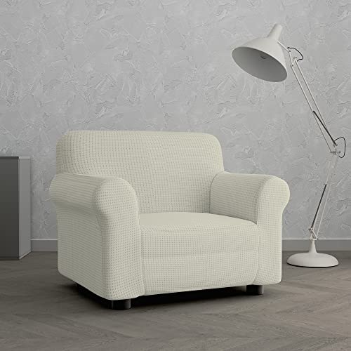 Italian Bed Linen “ Iris” elastische Couchüberzüge, Polyester, Creme, 1 Platz von Italian Bed Linen