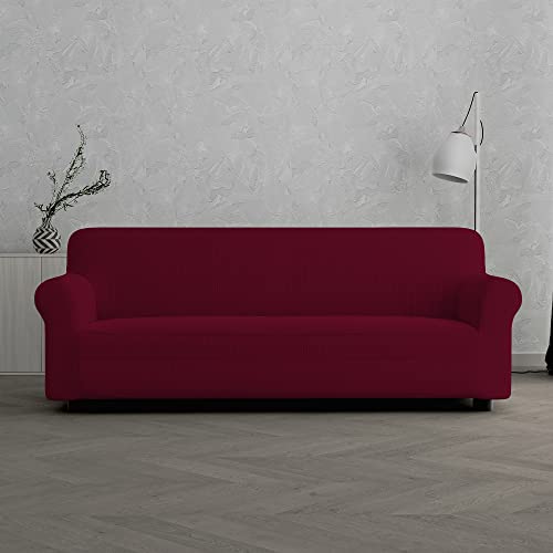 Sogni e capricci Leslie elastische Couchüberzüge, Bordeaux, 3 Plätze von Italian Bed Linen