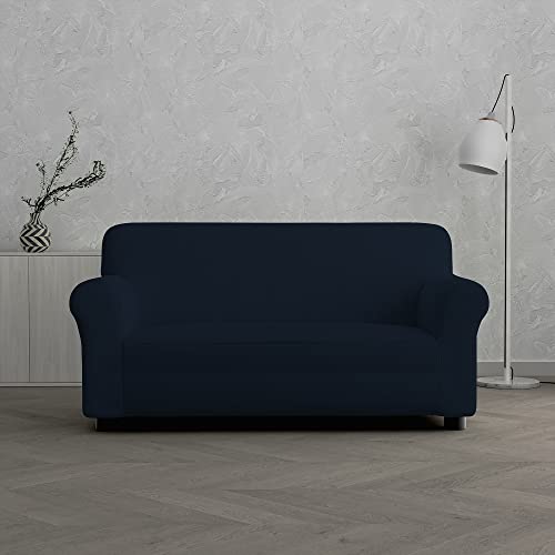 Sogni e capricci Leslie elastische Couchüberzüge, Dunkel Blau, 2 Plätze von Italian Bed Linen