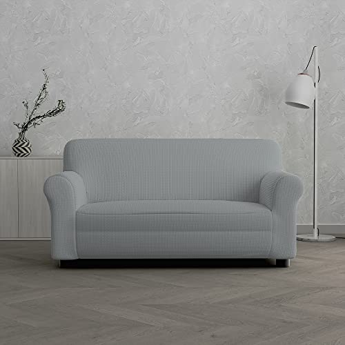 Sogni e capricci Leslie elastische Couchüberzüge, Hellgrau, 2 Plätze von Italian Bed Linen