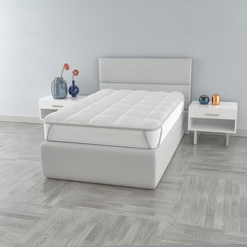 Sogni e capricci Fancy Topper, SMALL DOPPELT 120 x 195 cm, Weiss von Italian Bed Linen